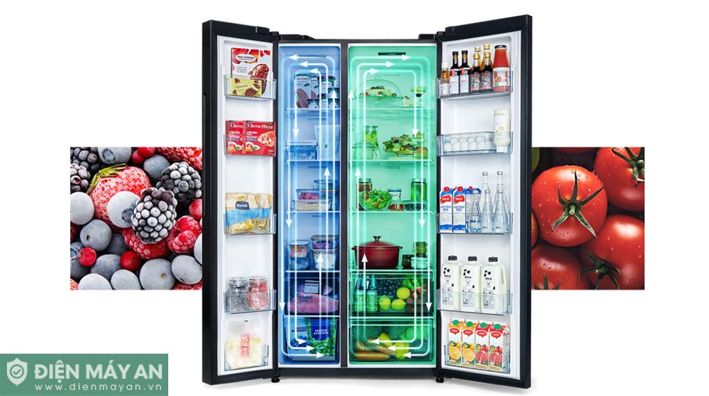 Tủ lạnh Hitachi Inverter 656 lít Side By Side HRSN9713ESGBKVN
